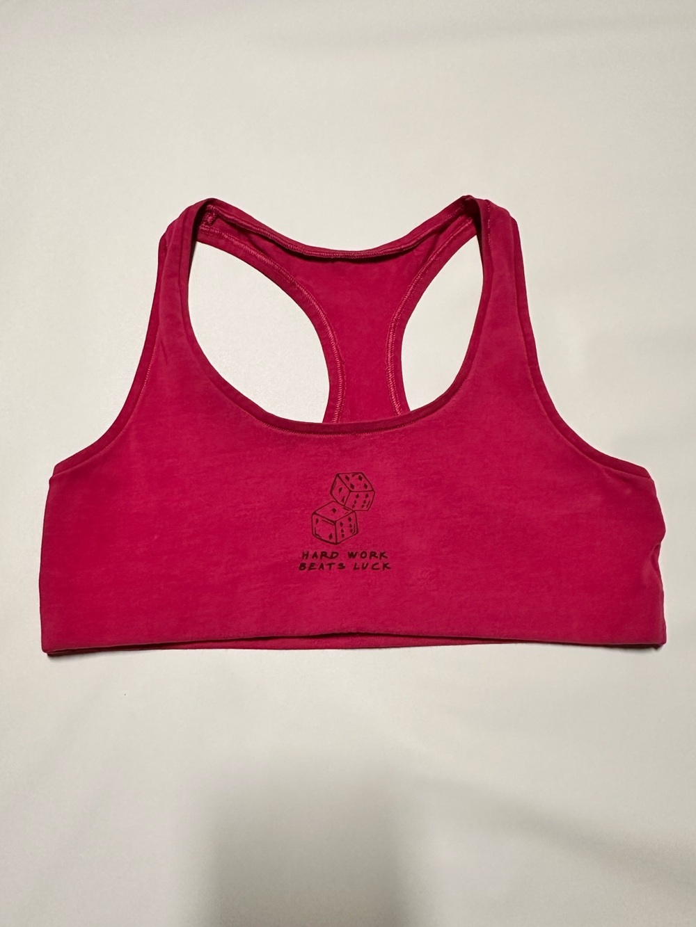 Gymshark Magenta Racerback Sports Bra with Dice Graphic